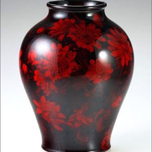 Elegant Red Floral Vase